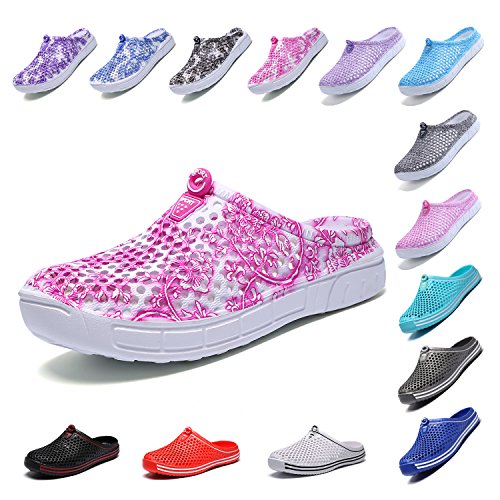 LIGHFOOT Garden Clog Shoes Beach Footwear Water bash Womens Summer Slippers Mesh Sandals Walking Slippers Quick Drying Outdoor Water Mens Womens Shoes 163PINK 41