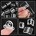 Framendino, 60 Pack Acrylic Mini Hinge Hasp with Lock Buckle Set Folding Latch for Cabinet Drawer Jewelry Box Accessories