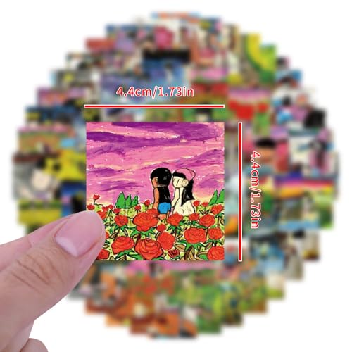 50枚セット カートゥーン アート 風 ステッカー かわいい アニメ おしゃれ 防水 トレンディ 落書き 漫画 アウトドア DIY スノーボード スーツケース ギター 車 バイク 自転車 水筒 ヘルメット パソコン 携帯 ノート