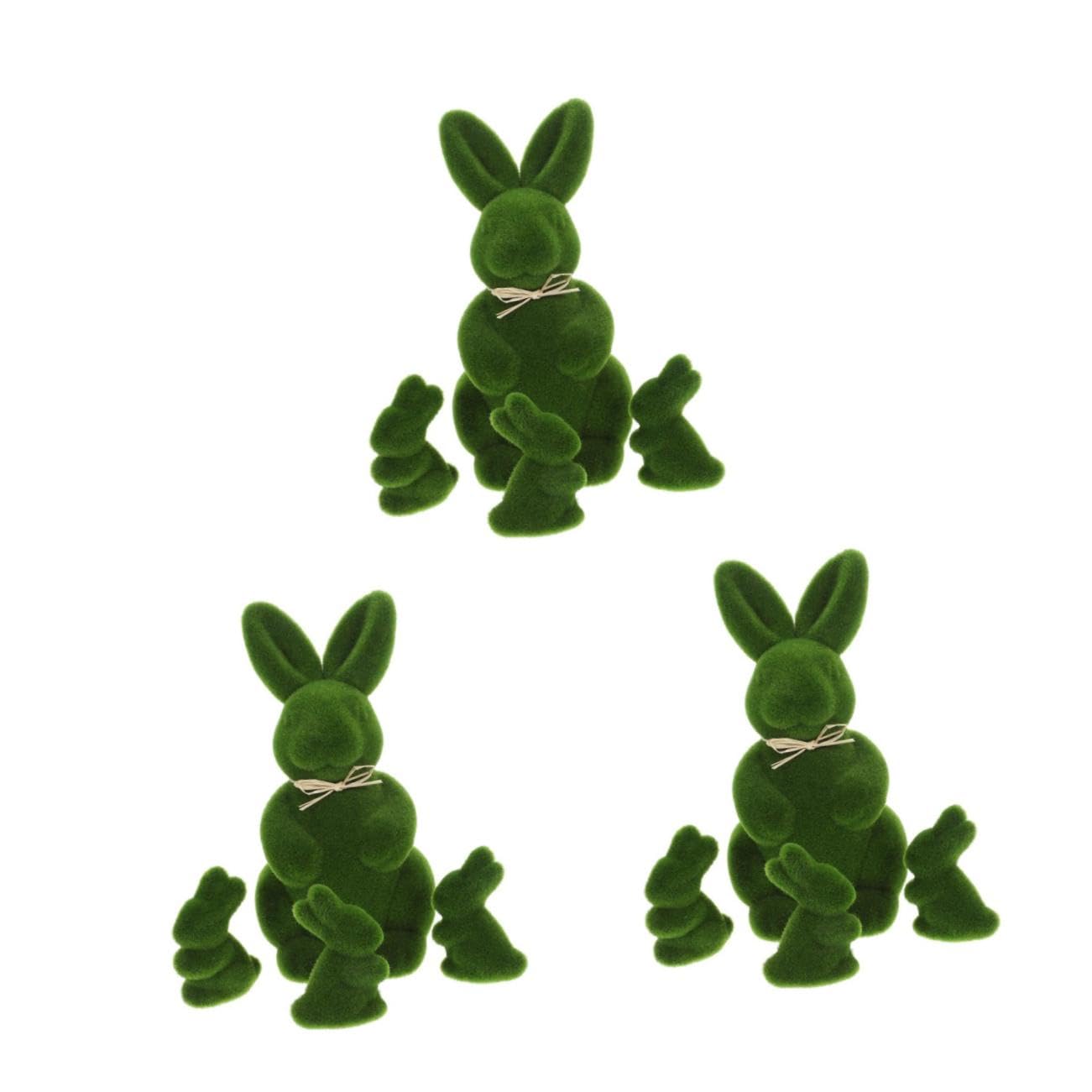 OUNONA 3 Ensembles Décorations De Lapin De Pâques Oreilles Statue De Lapin Rabbit Toys Décoration Pâques Décor De Lapin Floqué Décor De Pâques De Lapin Floqué Mousse Green 4 Pièces * 3