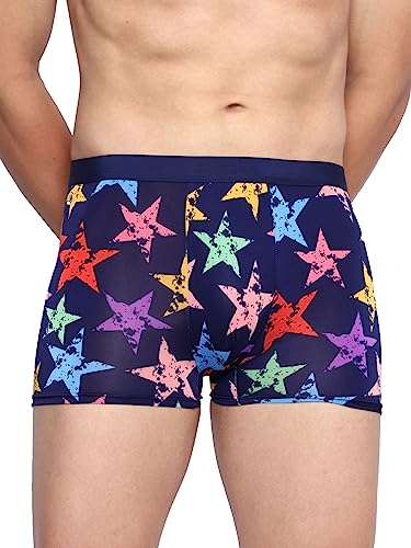 Image of Men's Cotton Silk Underwear Boxer Briefs Breathable Camouflage Printed Shorts Multi-Color Pack of 3