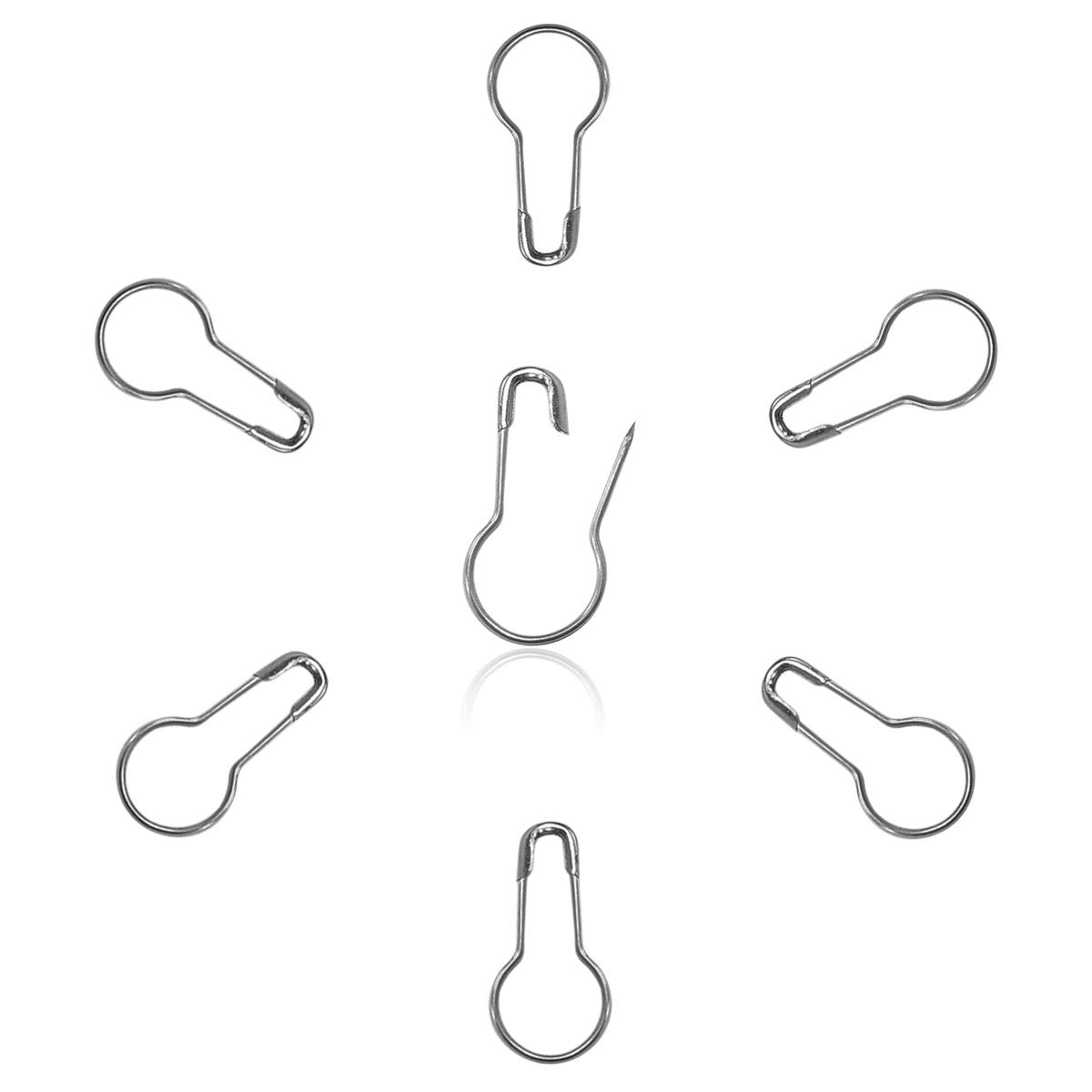 100 Stück 21 mm kleine Sicherheitsnadeln aus Metall zum Stricken von Maschenmarkierungen, Nähen von Kleidung, DIY Handwerk (Silber)