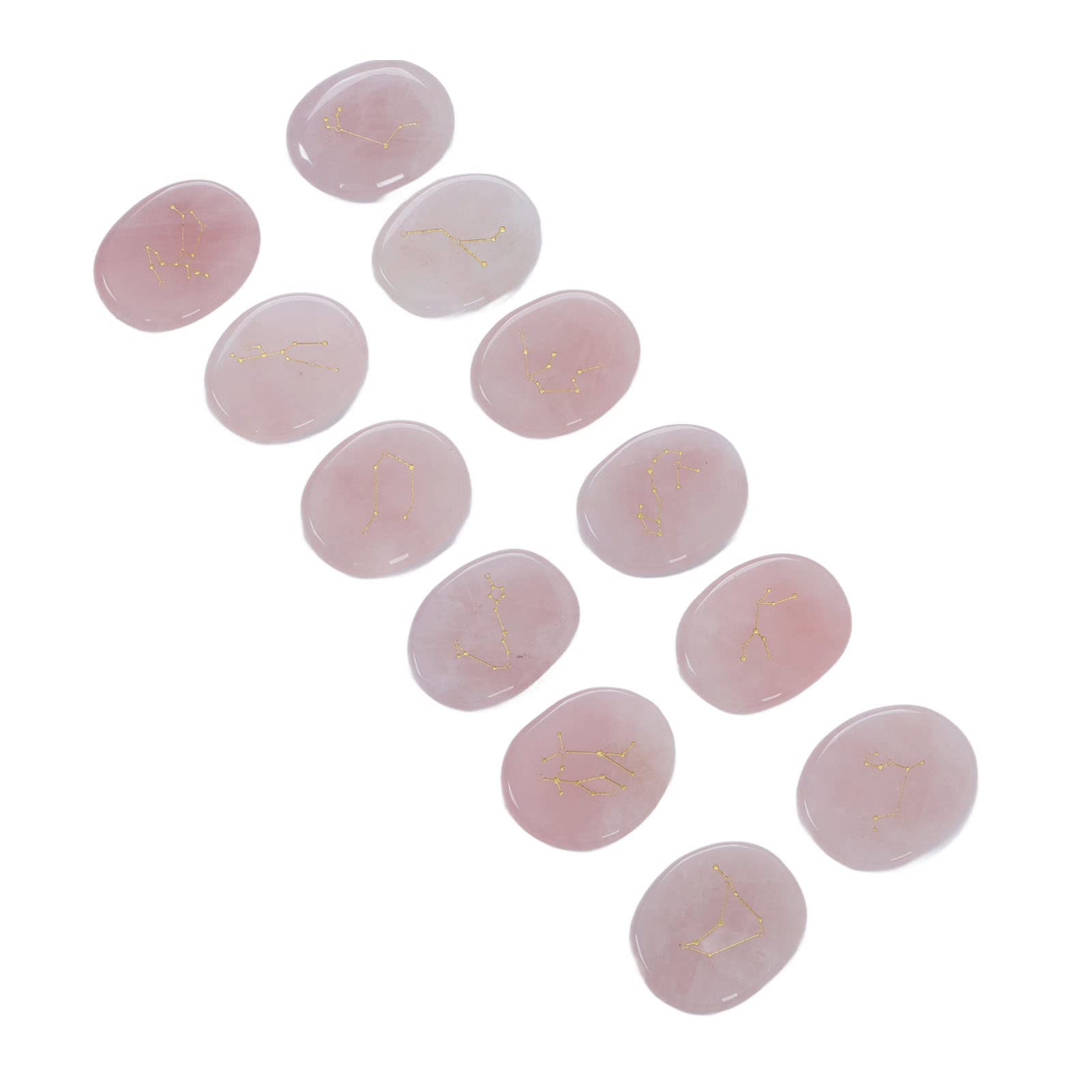 12 Piedras Curativas De Cristal, Piedras De Equilibrio De Reiki, Juego De Cristales Curativos, Decoración De Habitación De Meditación con Piedras Preciosas(Cristales Rosas)