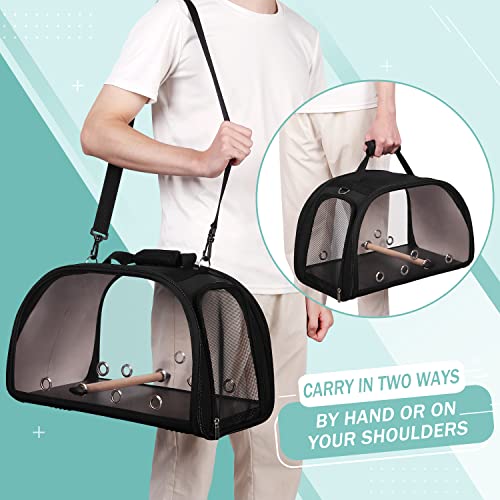 Yudodo Bird Carrier Portable Pet Bird Travel Cage Small Medium Bird Carrier Travel Cage Breathable Bird Bag Sturdy Parrot Cockatiel Parakeet Budgie Carrying Case With Perch Tray Bottom Shoulder Strap #TOP5