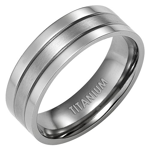 Mens Band Ring Crafted in Pure Titianium Comes in a Box.