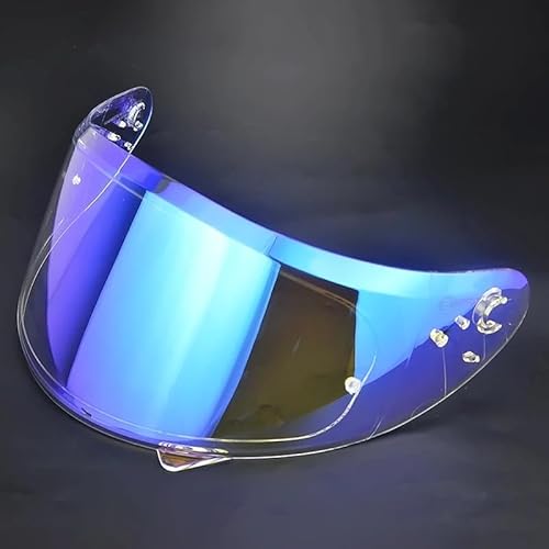 フルフェイスヘルメットマスク V-12用ヘルメットバイザー STINGER/THUNDER 3 V12バイクヘルメットフルフェイスヘルメット(REVO Clear Blue)
