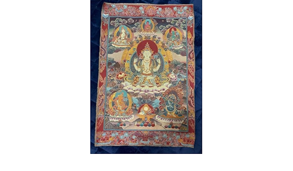 仏教美術　仏画　600mm × 900mm チベット　タンカ　仏像唐物骨董　掛軸 仏教美術 仏画 600mm × 900mm チベット タンカ 仏像唐物骨董