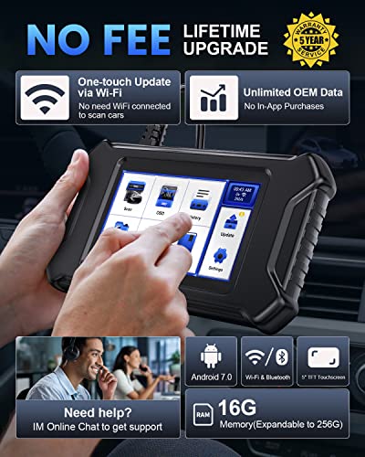 MUCAR OBD2 Scanner, 2023 Newest CS4 Scan Tool for ABS/SRS/Transmission/Engine Car Scanner Diagnostics with Oil/TPMS/EPB/SAS/Throttle Reset Services, Code Reader, Auto VIN, Lifetime Free Update Black