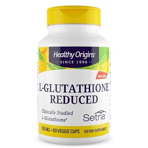 Healthy Origins, L-Glutathione Reduced (reduziertes L-Glutathion), 250mg, 60 vegane Kapseln, Laborgeprüft, Vegetarisch, Sojafrei, Glutenfrei, ohne Gentechnik Cover
