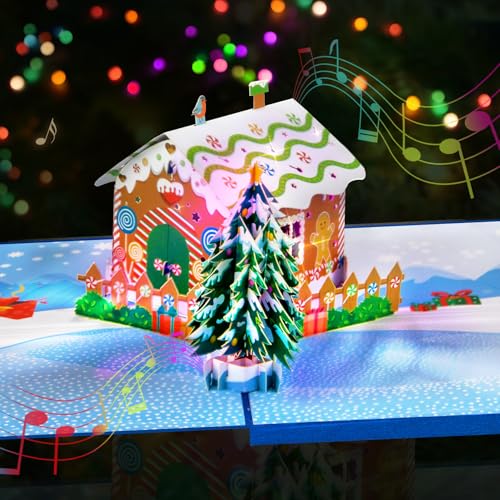 GREETING ART Weihnachtskarten, Weihnachtskarten mit Musik Sound,Weihnachtskarte Pop Up,Karte 3D pop...
