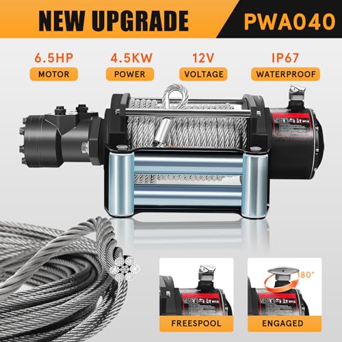Cabrestante Hidráulico Profesional 15000LBS 78ft Cable Acero miniatura 6