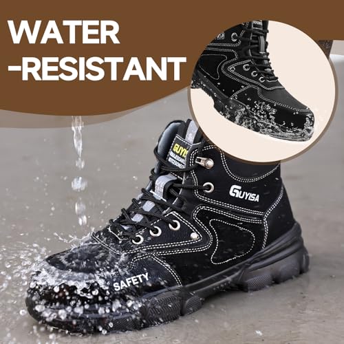 Image of Steel Toe Work Shoes for Men, Lightweight Safety Shoes with Puncture Resistant Midsole, Comfortable Protective Work Shoes for Warehouse Factory Light Construction