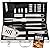 ROMANTICIST 20pc Stainless Steel BBQ Grill Tool Set for Men Women with Gift Box - Complete Outdoor Barbecue Grilling Accessories Kit in Aluminum Storage Case