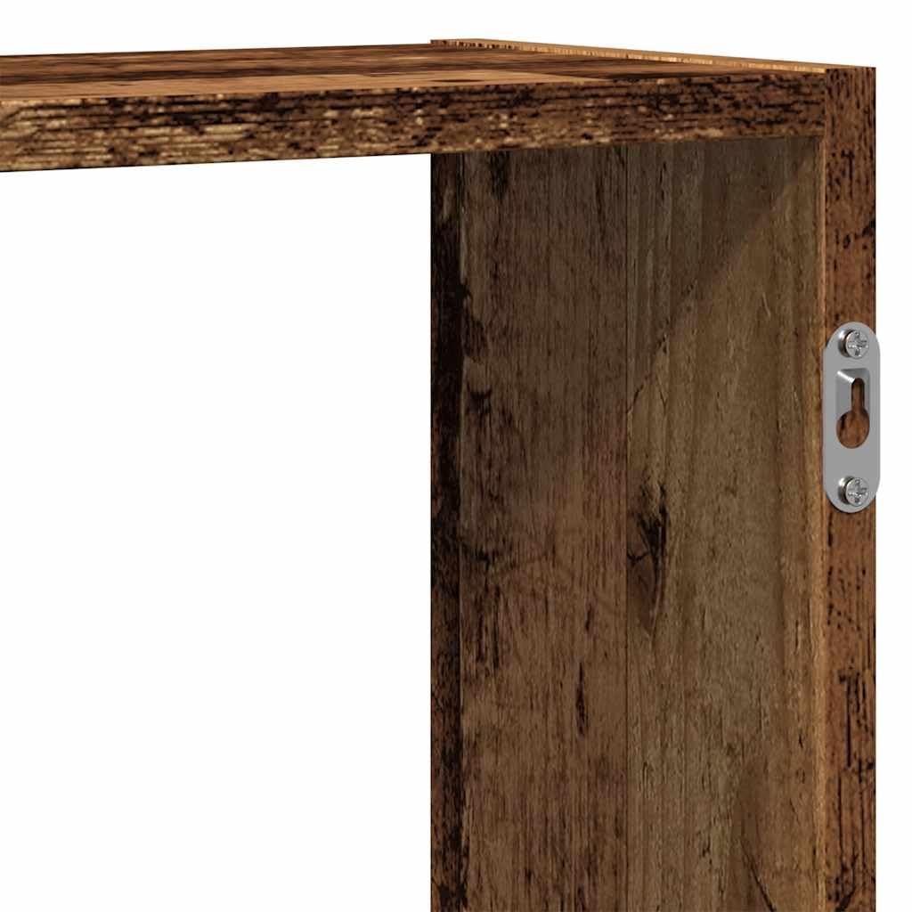 Wandregal Altholz-Optik 129x18x42 cm aus Holzwerkstoff mit schwebendem Design und hoher Tragkraft für Wohnzimmer Küche und Badezimmer