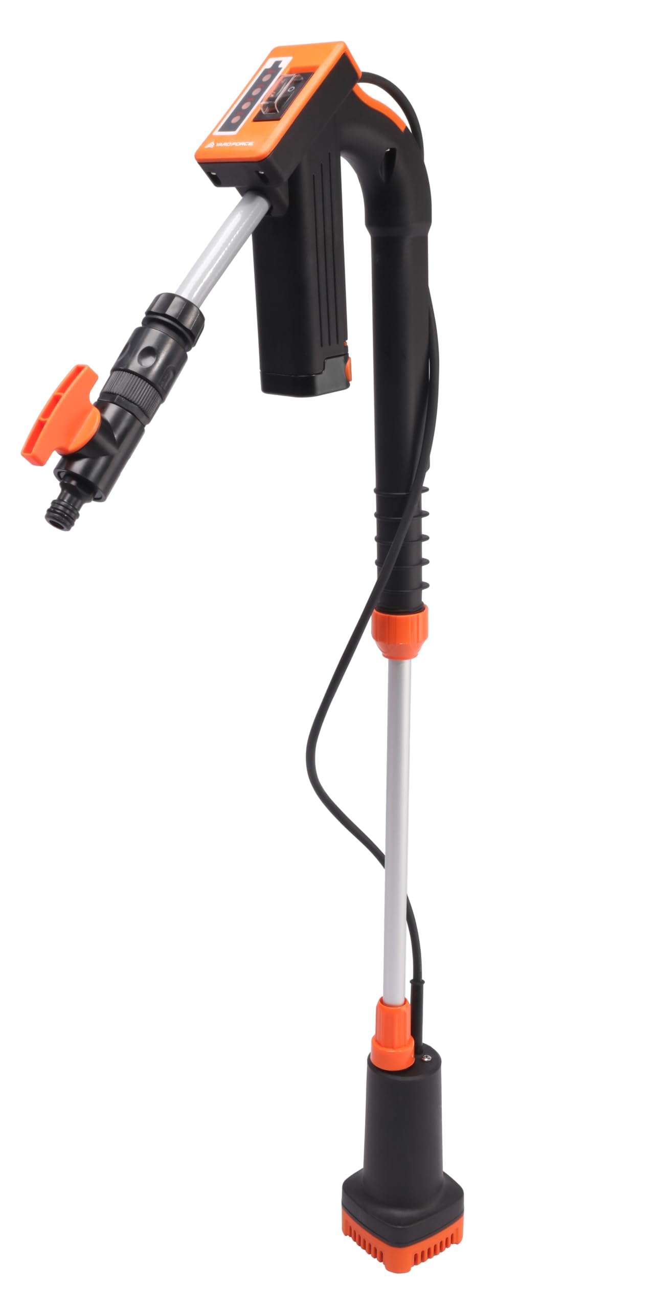 Yard Force 12V Akku-Tauchpumpe & Regenfasspumpe LX AWP1 – 1500 l/h Förderleistung, 1.1 Bar – Inkl. 12V 2.0Ah Li-Ion Akku & Ladegerät – Max. 11m Förderhöhe – Ideal für Gartenbewässerung & Entwässerung