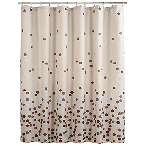 Bestripes Long Fabric Shower Curtain, Sand Khaki Brown Ombre Polka Dot Shower Curtains For Bathroom, Waterproof Bathroom Curtains, 72" W X 78" H #TOP4