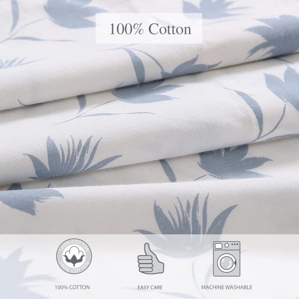 Image of Stone Cottage - King Sheets, Cotton Percale Bedding Set, Crisp & Cool Ideal Bedding Set (Floral Breeze, King)