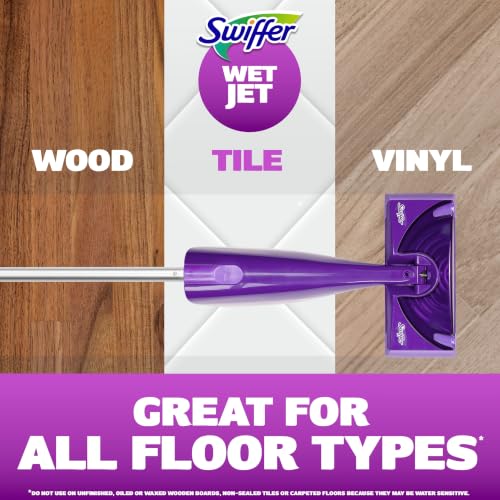 Swiffer WetJet Hardwood Floor Cleaner Spray Mop Pad Refill, Bathroom Cleaning Supplies, Hardwood Floor Cleaner, Multi Surface, 24 Count