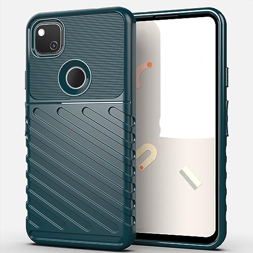 Image of Shockproof Back Cover Case for Google Pixel 4a 4G | 360 Degree Protection | Protective Design | Anti-Scratch Tough Slim TPU Case for Google Pixel 4a 4G (Green)