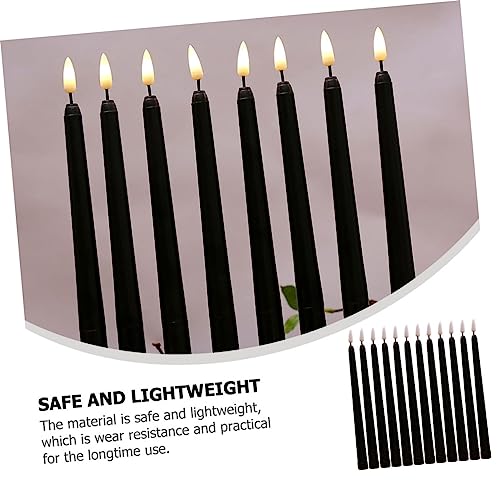 Bougies effilées LED plastique noir pour éliminer les risques de feu