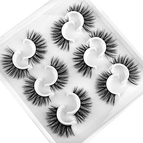 JIMIRE False Eyelashes Fluffy Long 3D Volume Lashes Pack 6 Pairs