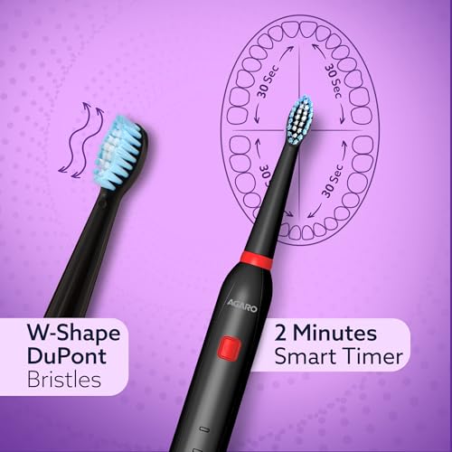AGARO COSMIC Lite Sonic Electric Toothbrush Black Cosmic Lite Black - Image 6