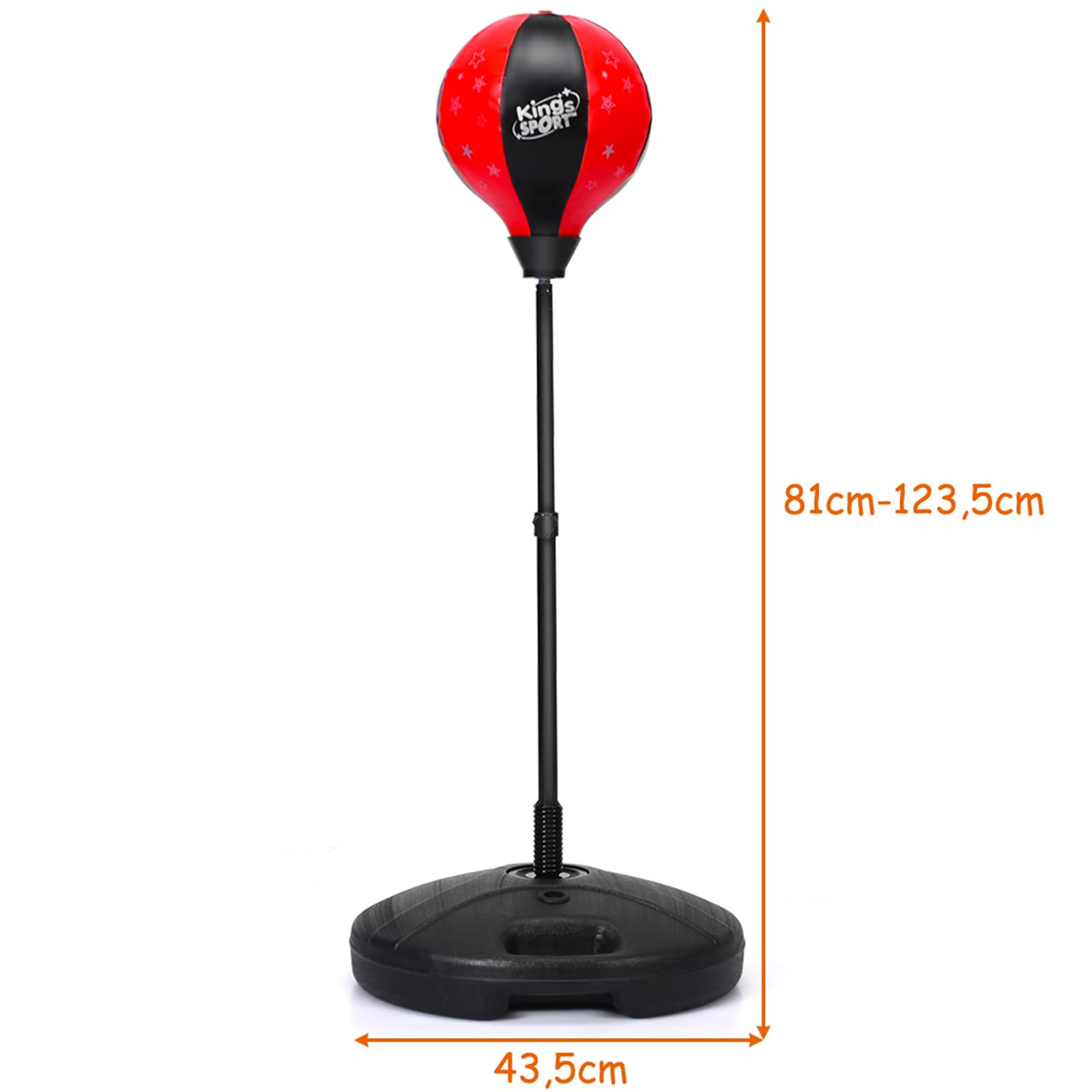 COSTWAY Sacco da Boxe per Bambini Altezza Regolabile, Punching Ball per Bambini con Guantoni, Palla di Pugilato da Terra con Base Stabile Riempibile con Acqua o Sabbia