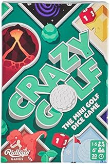 Ridley’s Crazy Golf Game – Dice Game for 1-5 Players, Ages 6+ – Exciting Mini Golf Game for Solo or Group Play, Makes a Great Gift
