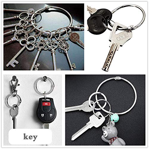 kingforest 100PCS Loose Leaf Binder Rings,1 Inch, Silver,Nickel Plated Steel Book Rings,Key Rings, for School, Office,or Home