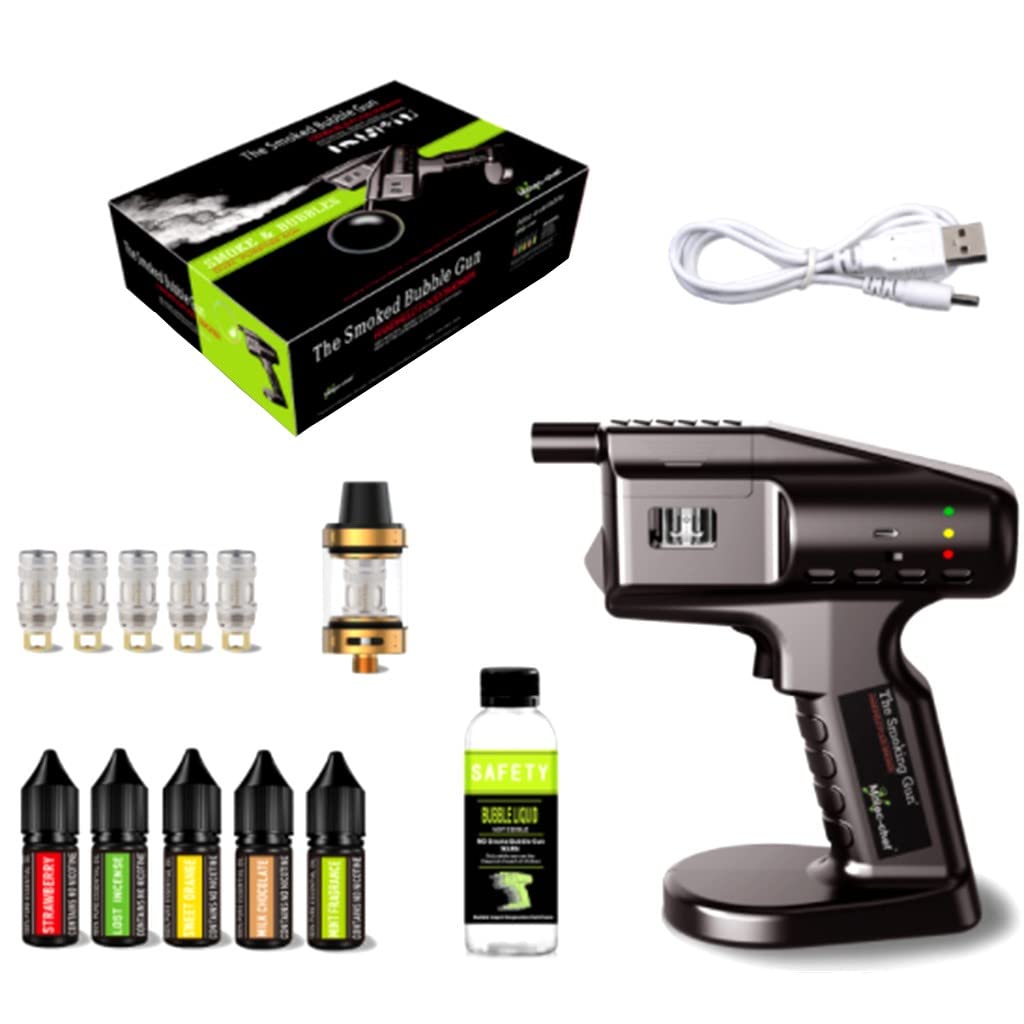 Kit para Ahumar Cócteles, Generador De Humo Frío, Pistola Infusora De Humo Alimentada por USB, Pistola De Burbujas Ahumada para Alimentos Cocina para Cocina Bar