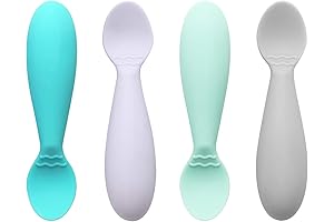 PandaEar Baby Spoons and Bowls - BPA-Free and Fat-Handled for Self-Feeding