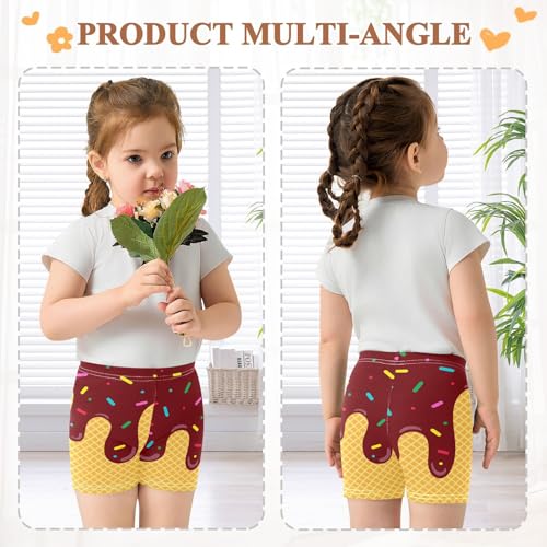 Girls Athletic Shorts Size 6 Chocolate Ice Cream Comfortable Dance Tumbling Shorts for Girls Summer Elastic Kids Pants for Yoga Sports Gymnastics3