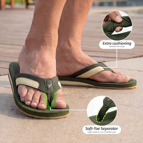 Image of YOHO ArchFlex orthopedic slippers for men | Arch support for pain relief | Soft, Anti-Skid, lightweight | comfortable padded straps flip flops for Everyday