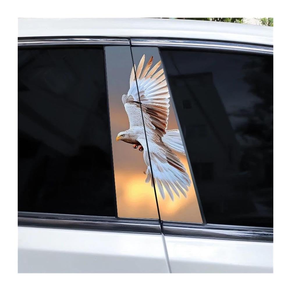 Body Parts 2pcs Car Center Pillar Sticker Eagle Wings Flying Through The Clouds Auto B-Pillar Waterproof Decals(J)