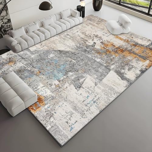 Hearda Alfombra de Pelo Corto Moderna, Alfombra Imitación Cachemira Suave Habitacion Salon con Base Antideslizante Pasado de Moda Alfombrilla Lavable Tapete para Decoración (Estilo 1,50x80cm)