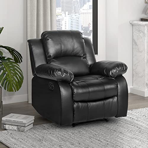 Sillón Plegable Negro de Piel Sintética