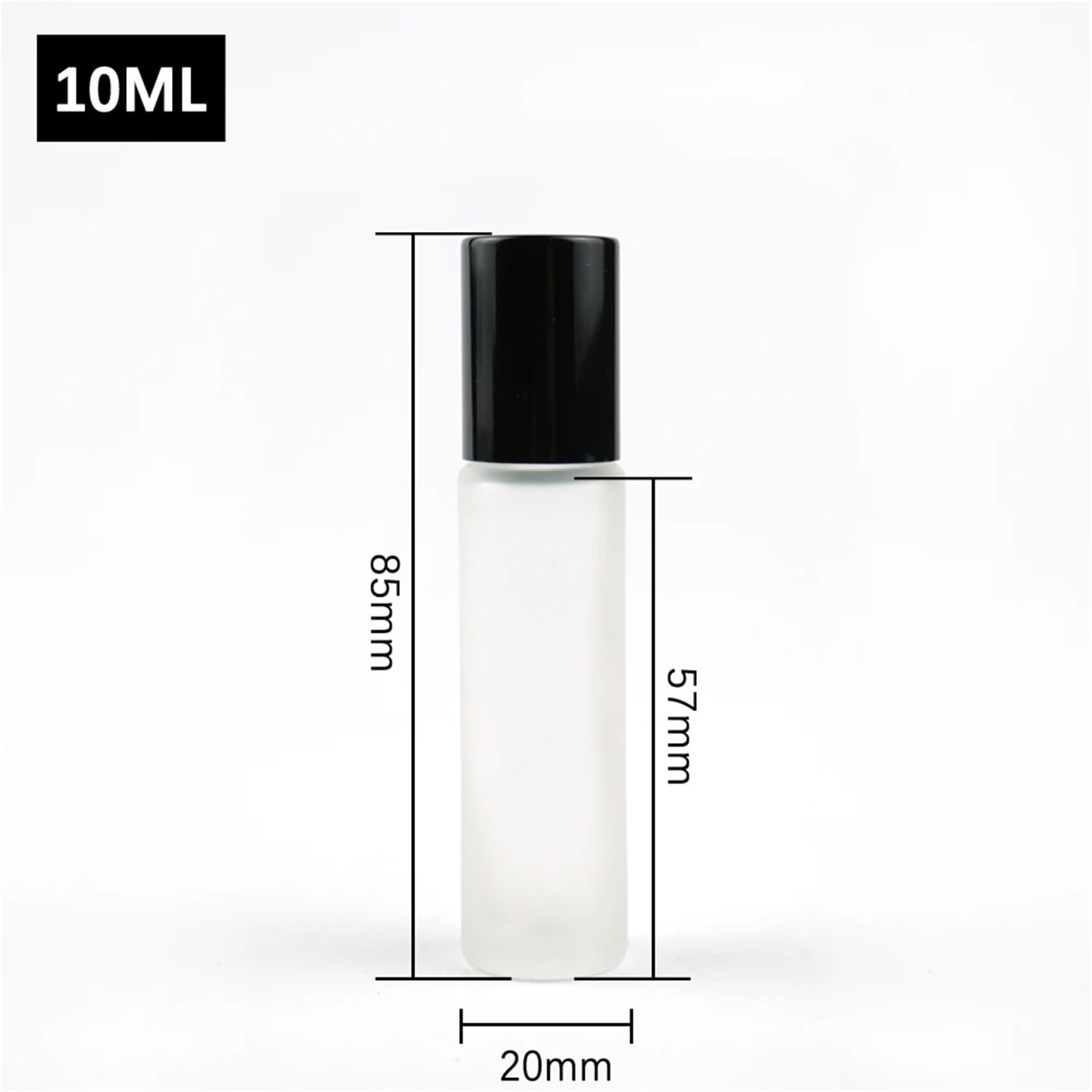 Roll On 10/20/50 pz Vuoto 10 ml Bottiglia di Vetro Rullo Trasparente Opaco Con Tappo Nero Lucido Profumo Olio Essenziale Roll on Bottiglie di Erogazione
