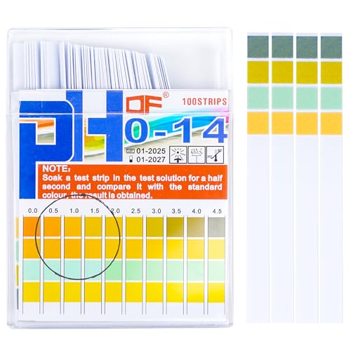 pH Test Strips 0-14, Lanboon 0.5 High Accuracy 100 Litmus Paper pH Strips for Testing Urine, Saliva, Aquariums, Pools, Drinking Water, Wine, Liquid Food, Get Acid-Alkaline Balance Results in Seconds