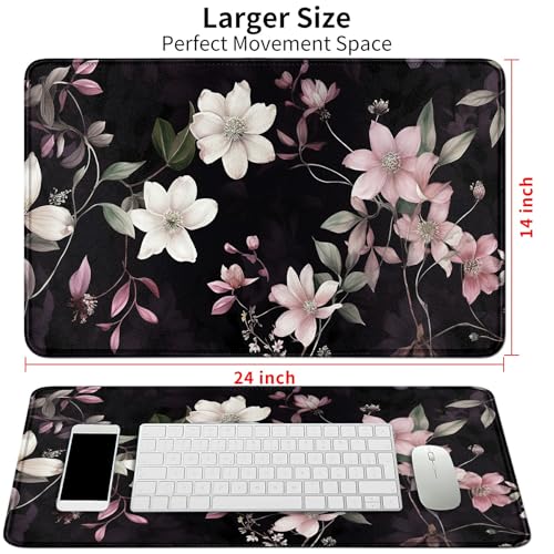 Image of Card Mat for MTG & TCG Playmat,White and Pink Flower
