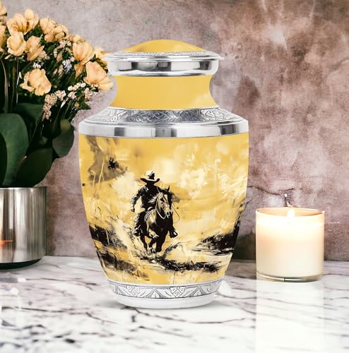 Image of Cowboy Urn - Urn for Ashes for Women - Ashes Urn Adult - Ash Urns for Humans - Urn for Ashes Adult Male (10 inch Pack of 1)