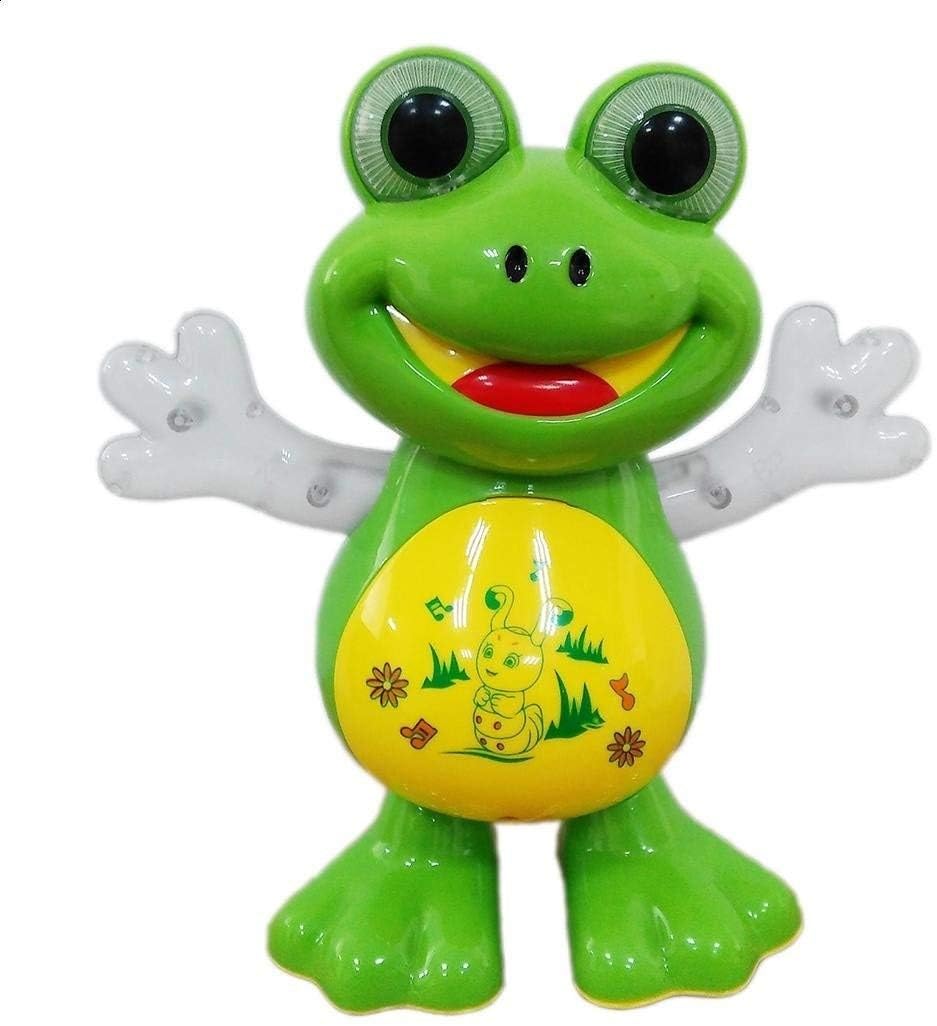 SDMAX Dancing Frog Toy For Kid, Flashing Light, Musical Toy, Multicolour, Lightweight, Easy To Carry, Delicate And Smooth Texture, Idea For Kids