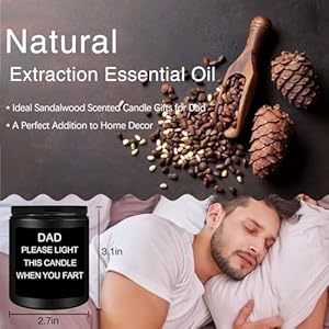 Homsolver Gifts for Dad, Fathers Day Christmas Birthday Dad Gifts from Daughter Son - Sandalwood Scented Candle (7OZ) Homsolver Gifts for Dad Fathers Day Christmas Birthday Dad Gifts from Daughter Son Sandalwood Scented Candle 7OZ