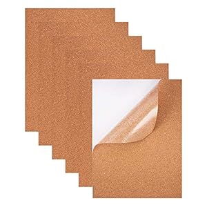 BENECREAT Set van 8 zelfklevende kurk-rechthoekige isolerende kurkplaten voor vloeren, muren, doe-het-zelf, stansen…
