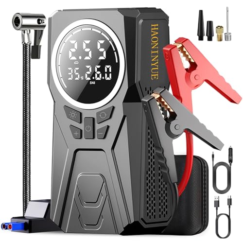 Car Jump Starter with Air Compressor,3000A Car Emergency Starting Power Supply,150PSI Tire Inflator Portable Compressor,battery jump starter,Portable Tire Inflator for Cars,Pickup Trucks,Bicycles,etc.