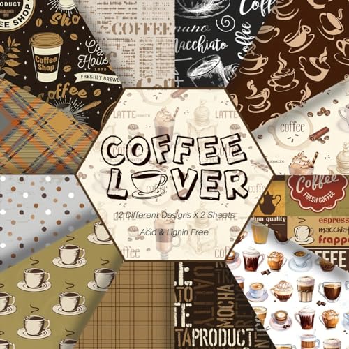 Papier scrapbooking thème café idéal pour vos albums de souvenirs