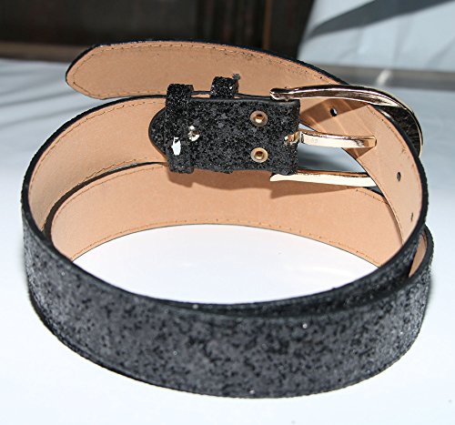 Women's Sequin Studded Belt Genuine Leather with Gold Buckle for Jeans4