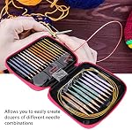 Nikou Ensemble d'aiguilles circulaires de tricot, 13 Tailles 2.75mm-10mm Interchangeable en aluminium ensemble d'aiguilles circulaires de tricot Outils de tissage avec boîtier pour la fabrication à la main DIY Tricots