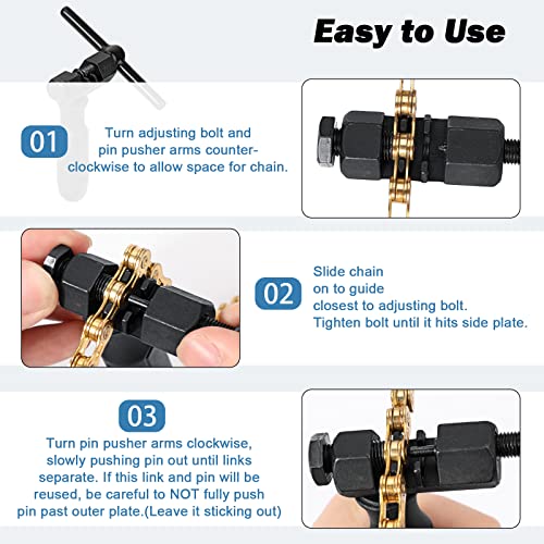 Oumers Bike Chain Breaker Tool, Universal Bike Chain Cutter Tool for 7 8 9 10 11 Speed with Spare Replaceable Pin - Image 2