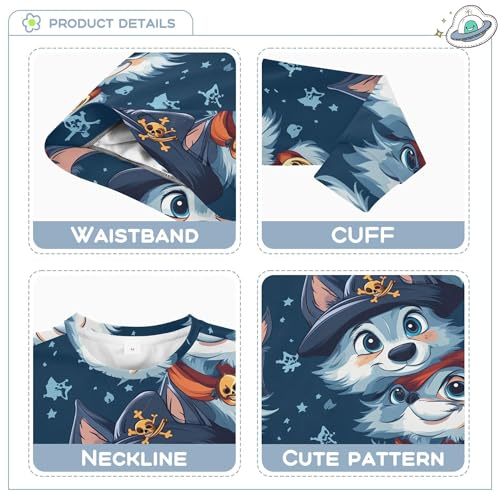 JUNZAN Cartoon Cute Wolf Kids Boys Sweatshirt Hoodie Fleece Hoodie for Boys Athletic 4T3