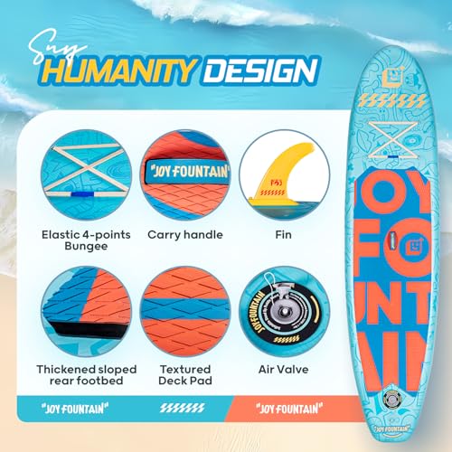 Image of Inflatable Paddle Board,10.8'x31.5 inchx6 inch Stand Up Paddle Boards,Premium SUP Board Paddle with Removable Fin, Floating Paddle, Hand Pump, Waterproof Bag for Adults & Youth